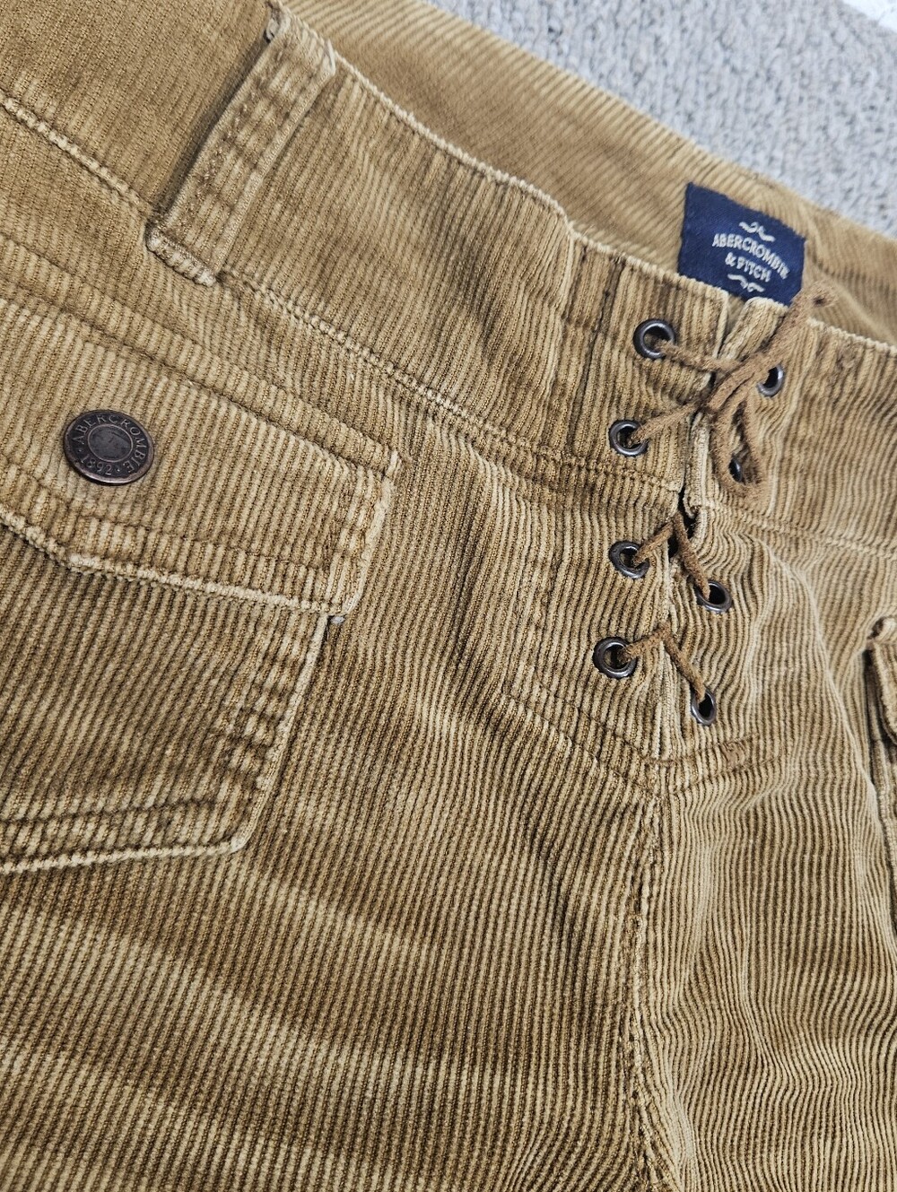 Vintage Late 90s Abercrombie & Fitch Low Rise Corduroy Pants Size 6 - Picture 4 of 7